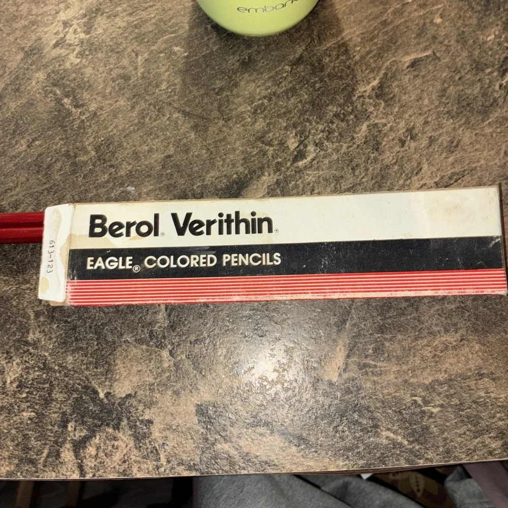 Box of 12 Berol Verithin Carmine Red 2745 Pencils Eagle Colored